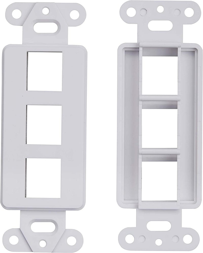 SATMAXIMUM 10 Pack Keystone Wall Plate 3 Port, White Decorator Insert Cover for Ethernet, HDMI, Coax, Cat6 Cat5, RJ45, Home & Office Installations - Image 5